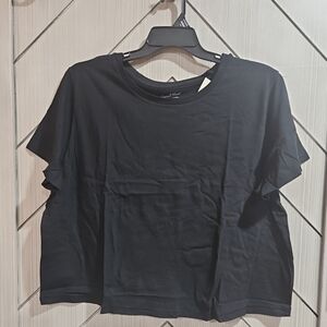 Universal Thread Black Short Sleeve Cropped Tee